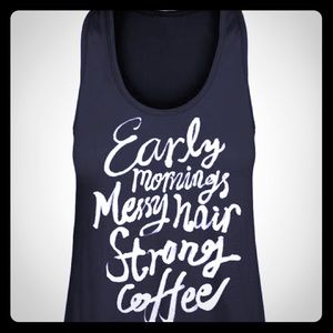 Tops - Early Mornings Messy Hair Strong Coffee Black L Tops - Early Mornings Messy Hair Strong Coffee Black L
